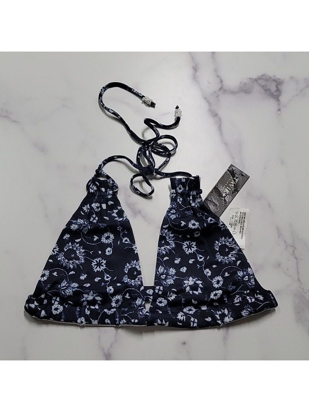 Tavik Lily Triangle Swim Top In Blue - Picture 3 of 6